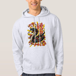 Grönt-orm-animerad stil-kinesisk nyår hoodie
