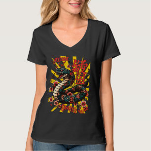 Grönt-orm-animerad stil-kinesisk nyår t shirt