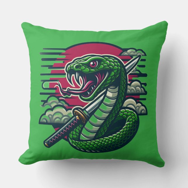 Grönt orm kudde (Framsida)