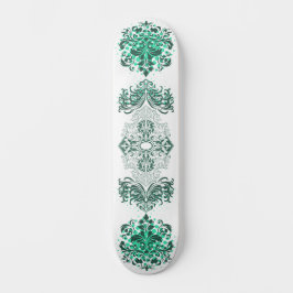 Grönt Ornamental Arabesque Mini Skateboard Bräda 18,5 Cm
