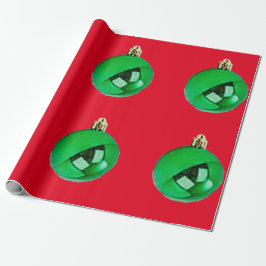 Grönt Ornaments Red Wrapping Papper Presentpapper