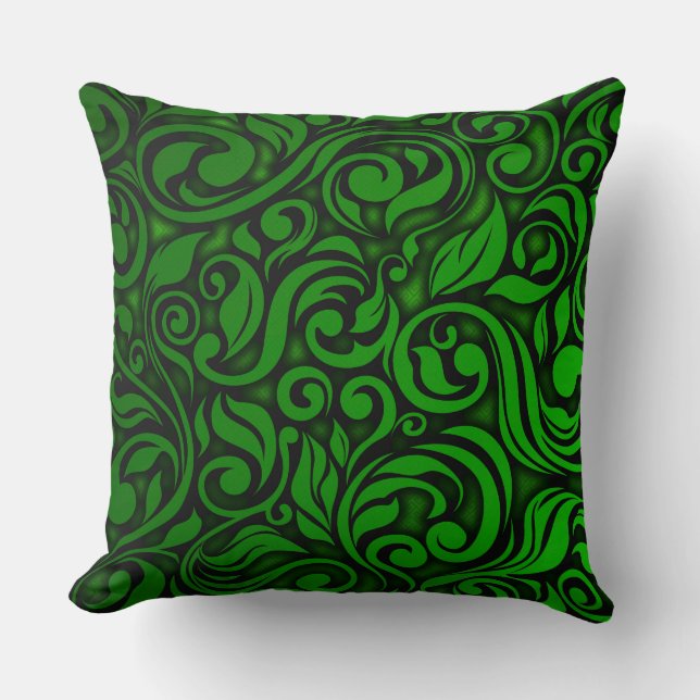 Grönt Ornate Pillow Kudde (Framsida)