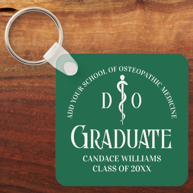 Grönt Osteopatisk Medicinsk School Studenten Gift Nyckelring (Framsida)