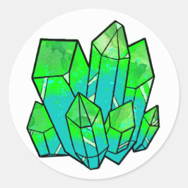 Grönt Oze Crystal Sticker Runt Klistermärke
