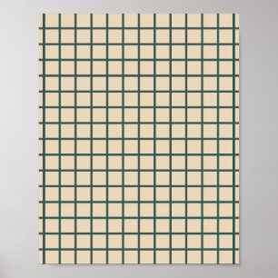 Grönt på Cream Grid Poster
