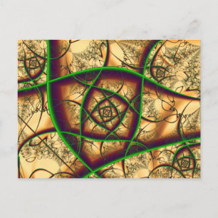 Grönt på Guld Fractal Fine Art Vykort