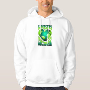 GRÖNT PÅ HEART Eco-miljövänlig Retro Hoodie
