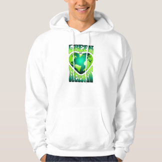 GRÖNT PÅ HEART Eco-miljövänlig Retro Hoodie