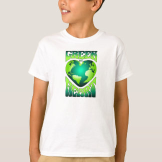 GRÖNT PÅ HEART Eco-miljövänlig Retro T Shirt