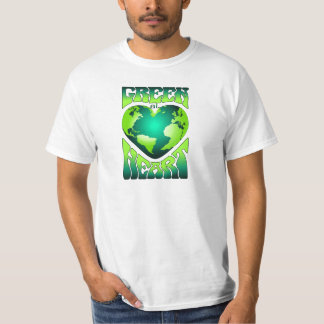 GRÖNT PÅ HEART Eco-miljövänlig Retro T Shirt