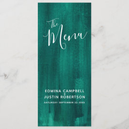 Grönt på menyn för modern abstrakt art bröllop meny