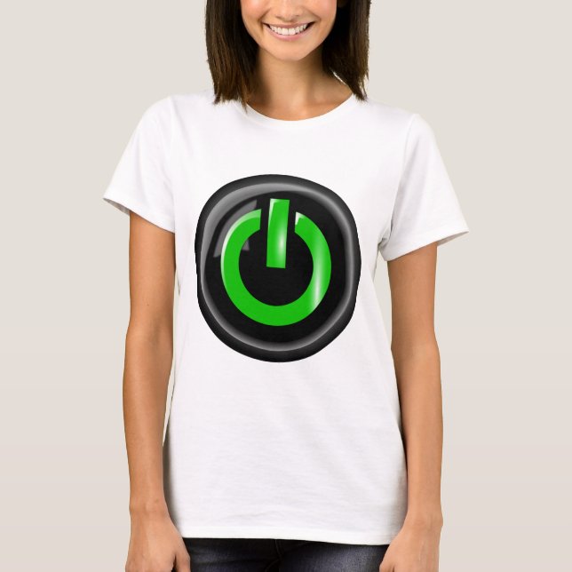 " Grönt på " Svart strömbrytare T-shirt (Framsida)