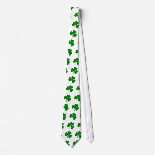 Grönt på vit St patricks day schamprock Slips (Framsida)