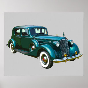 Grönt Packard Luxury Car Poster