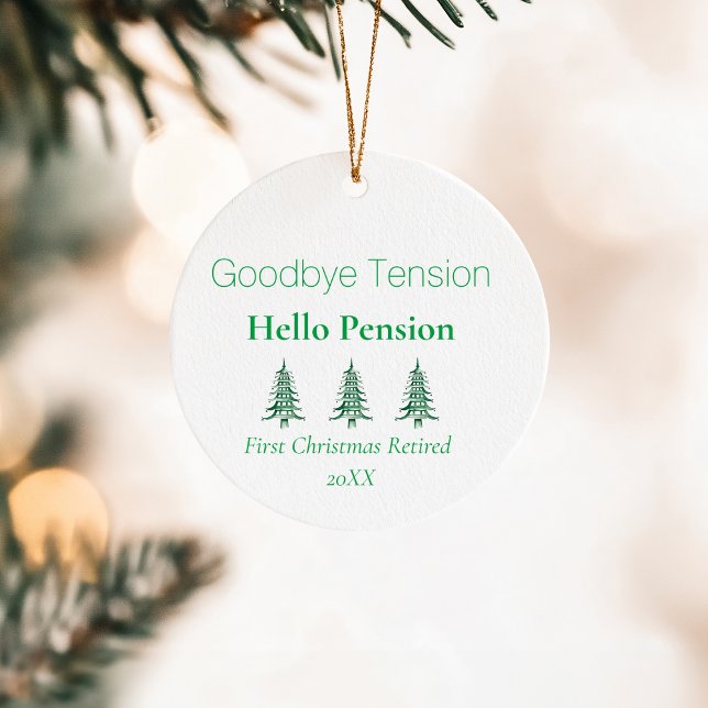 Grönt Pagoda Julgranar Pension 1-Foto Julgransprydnad Keramik (Green Pagoda Christmas Trees Retirement 1-Photo Ceramic Ornament)