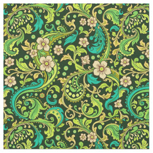 Grönt Paisley Design Tyg