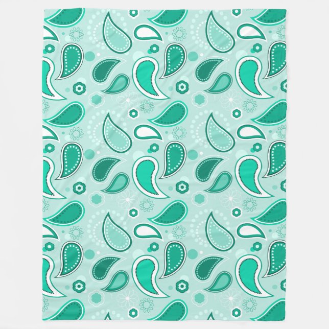 grönt paisley-filt fleecefilt (Framsidan)