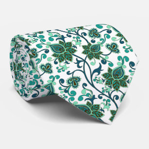 Grönt Paisley Flowers Slips