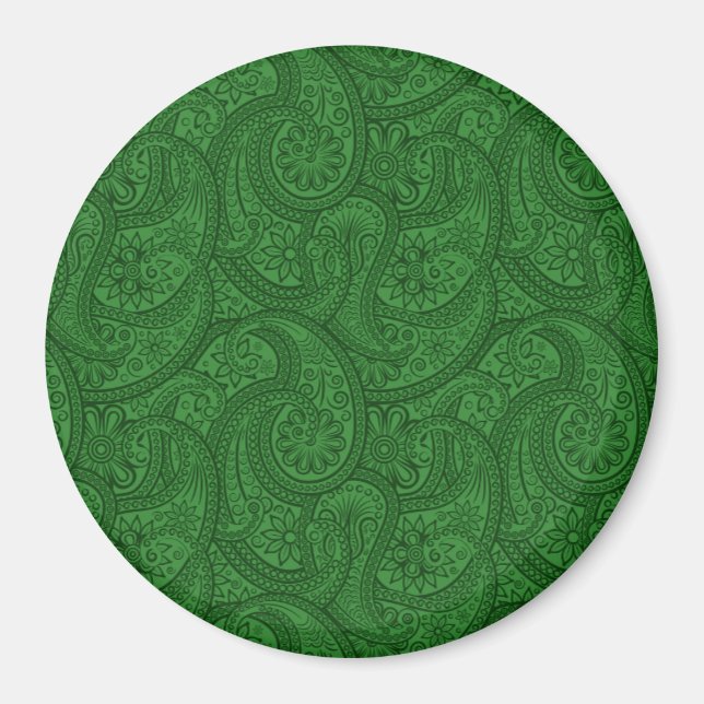 Grönt Paisley Magnet (Framsidan)