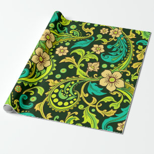Grönt Paisley Mönster Presentpapper