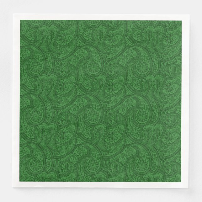Grönt Paisley Pappersservett (Framsida)