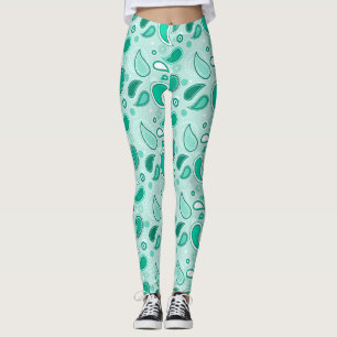 grönt paisleylegeringar leggings