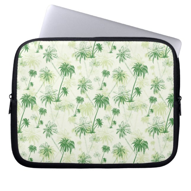 Grönt palmträdmönster laptop sleeve (Framsidan)