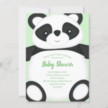 Grönt Panda Bear Baby Shower