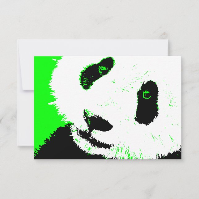 grönt panda inbjudningar (Framsida)