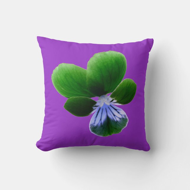 Grönt Pansy Pillow Kudde (Framsida)