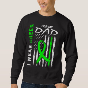 Grönt Pappa Kidney Disease Cerebral Palsy Awarenes Lång Ärmad Tröja