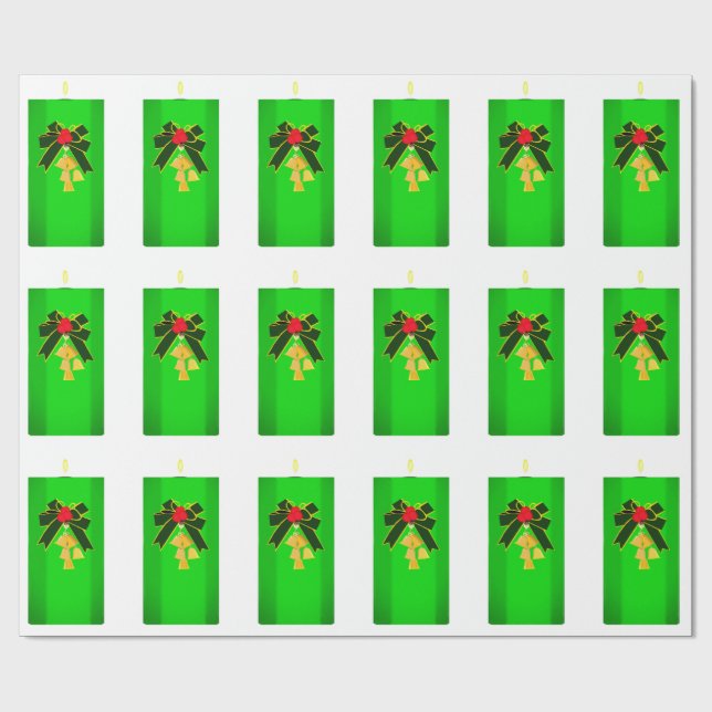 Grönt Papper radbrytning av julljus Presentpapper (Platt)