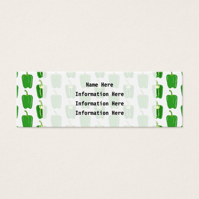 Grönt Paprika Mönster. Litet Visitkort (Framsidan)