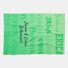 Grönt par Namn Kökshandduk