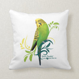 Grönt Parakeet Kudde