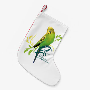 Grönt Parakeet Liten Julstrumpa