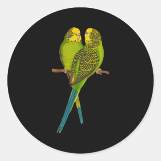Grönt Parakeet Parakeets Budgie Bird Runt Klistermärke