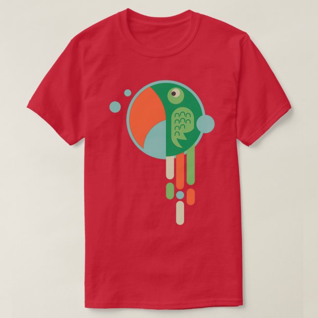 grönt parrot 3 t shirt (Design framsida)