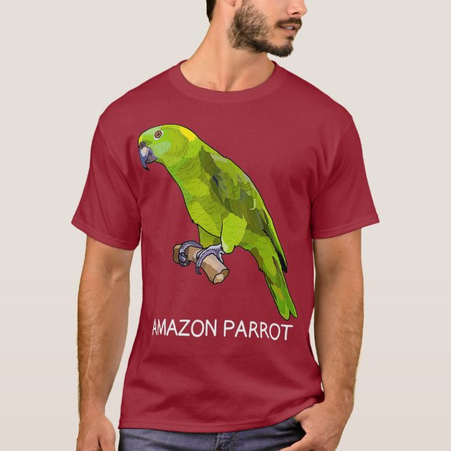Grönt Parrot Bird Älskare T Shirt (Framsida)