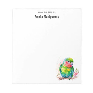 Grönt Parrot - Cute Baby Bird Anteckningsblock