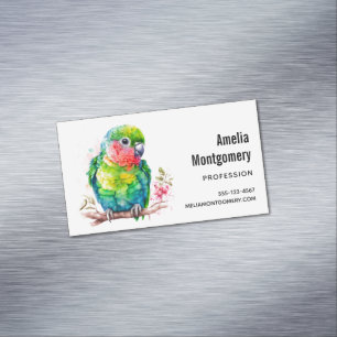 Grönt Parrot - Cute Baby Bird Magnetiska Visitkort