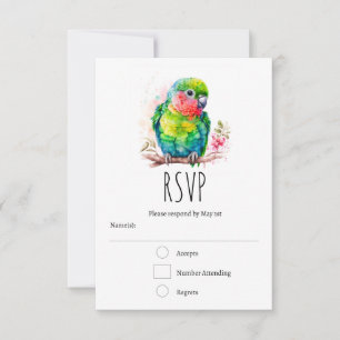 Grönt Parrot - Cute Baby Bird OSA Kort