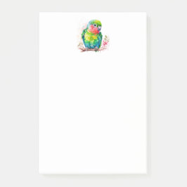 Grönt Parrot - Cute Baby Bird Post-it Block