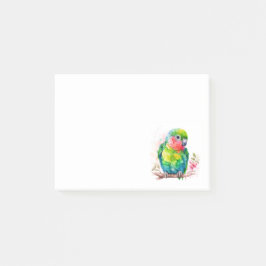 Grönt Parrot - Cute Baby Bird Post-it Block