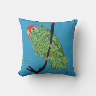 grönt parrot dekorativ kudde
