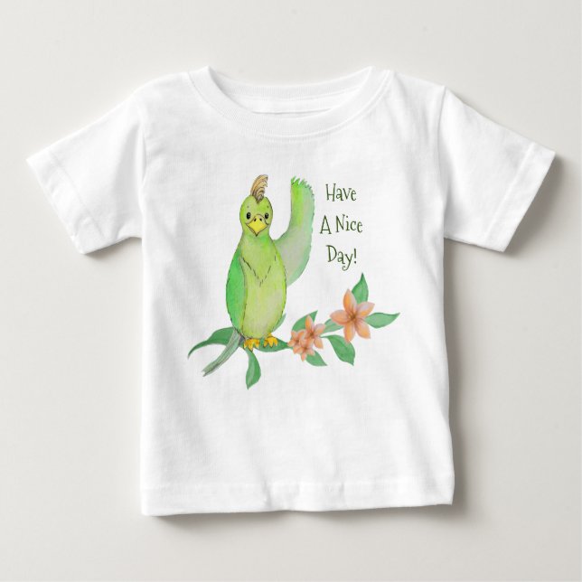 Grönt Parrot, ha en fin T-Shirt-dag T Shirt (Framsida)