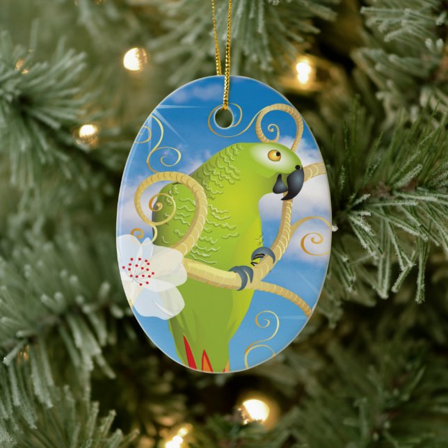 Grönt Parrot Julgran Ornament (Träd)