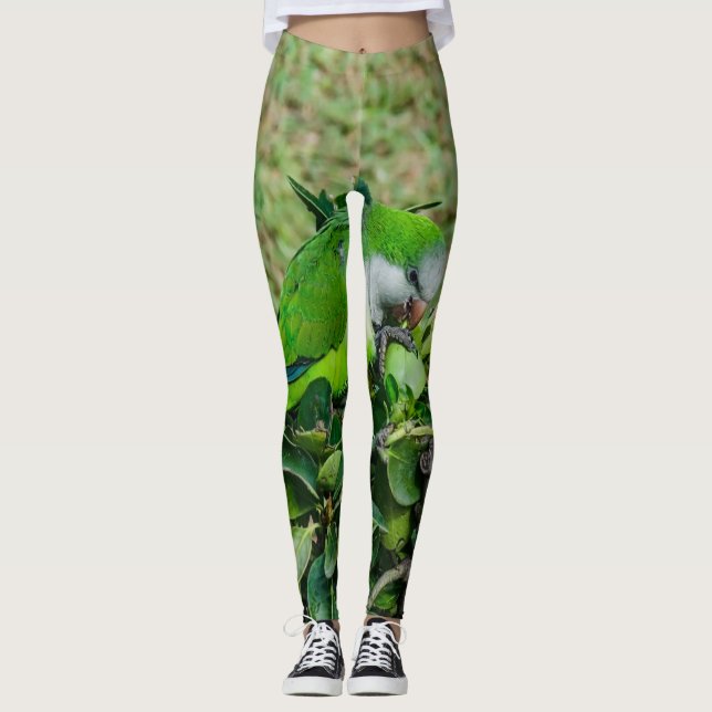 Grönt parrot leggings (Framsida)