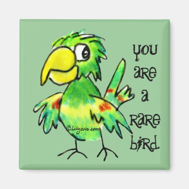 Grönt Parrot Magnet (Framsidan)