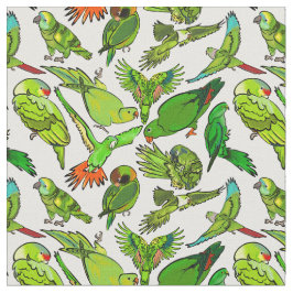 Grönt Parrot Mönster Tyg